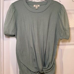 Meraki Light Green Puff Sleeve Top